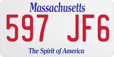 MA license plate 597JF6