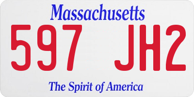 MA license plate 597JH2