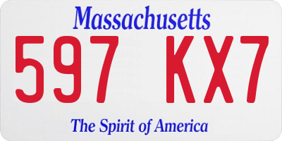 MA license plate 597KX7