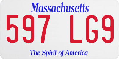 MA license plate 597LG9
