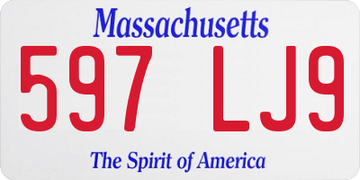 MA license plate 597LJ9