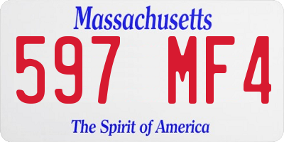 MA license plate 597MF4