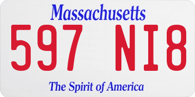 MA license plate 597NI8