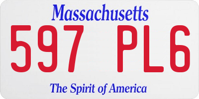 MA license plate 597PL6