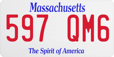 MA license plate 597QM6