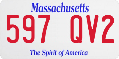 MA license plate 597QV2