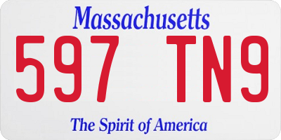 MA license plate 597TN9