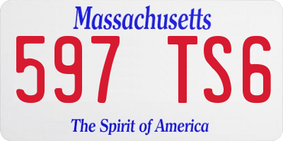 MA license plate 597TS6