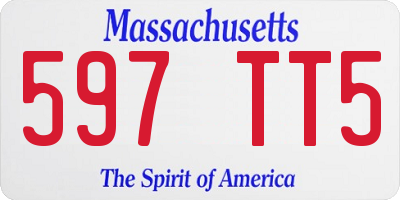 MA license plate 597TT5