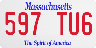 MA license plate 597TU6