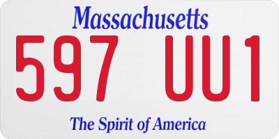 MA license plate 597UU1