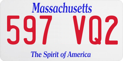 MA license plate 597VQ2