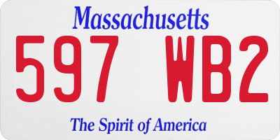 MA license plate 597WB2