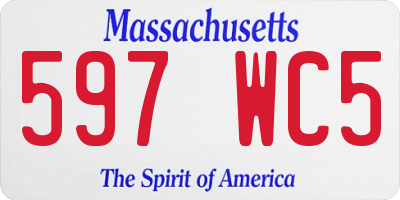 MA license plate 597WC5