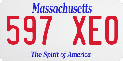MA license plate 597XE0