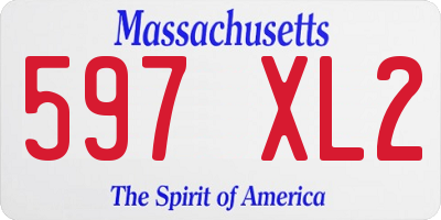 MA license plate 597XL2