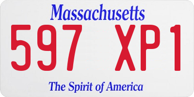 MA license plate 597XP1