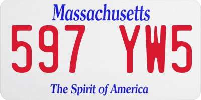 MA license plate 597YW5