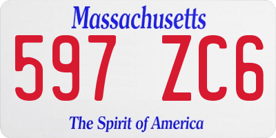 MA license plate 597ZC6