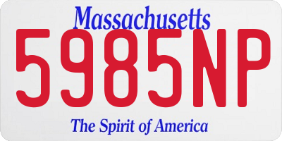 MA license plate 5985NP