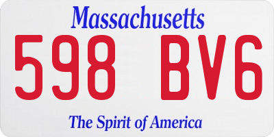 MA license plate 598BV6