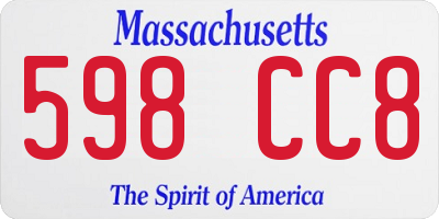 MA license plate 598CC8