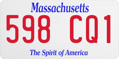 MA license plate 598CQ1