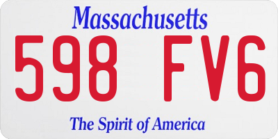 MA license plate 598FV6