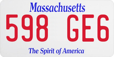 MA license plate 598GE6