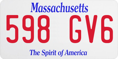 MA license plate 598GV6