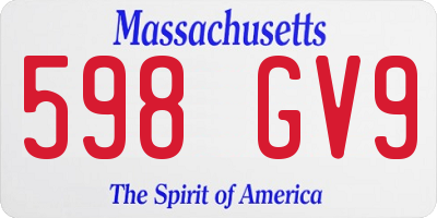 MA license plate 598GV9