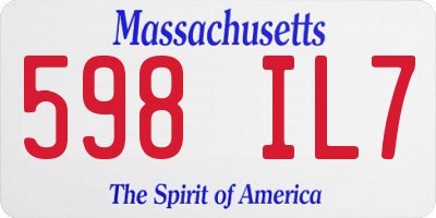 MA license plate 598IL7