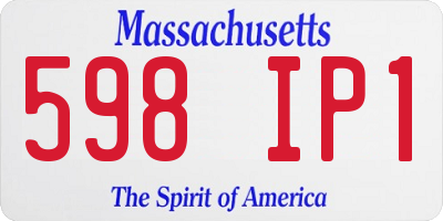 MA license plate 598IP1