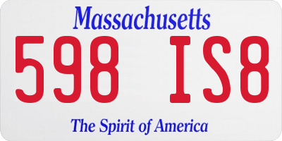 MA license plate 598IS8