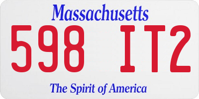 MA license plate 598IT2