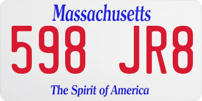 MA license plate 598JR8