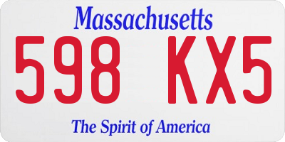 MA license plate 598KX5