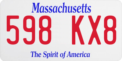 MA license plate 598KX8