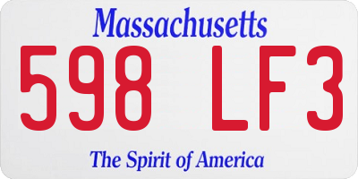 MA license plate 598LF3