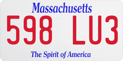 MA license plate 598LU3