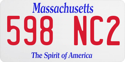 MA license plate 598NC2