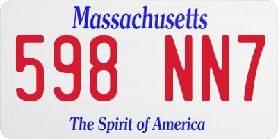 MA license plate 598NN7