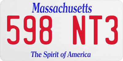 MA license plate 598NT3