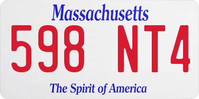MA license plate 598NT4
