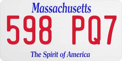 MA license plate 598PQ7