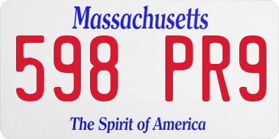 MA license plate 598PR9