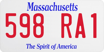 MA license plate 598RA1