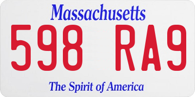 MA license plate 598RA9