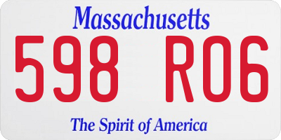 MA license plate 598RO6