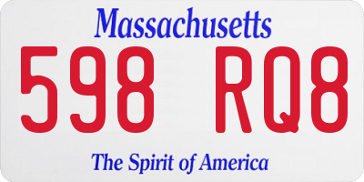 MA license plate 598RQ8